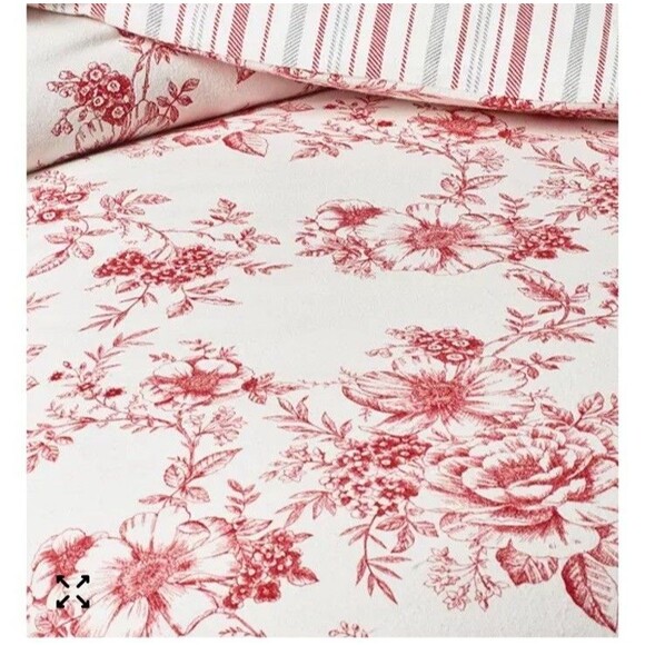 Martha Stewart Twin Flannel Duvet Cover 100% Cotton Reversible Button Closure - Picture 2 of 9